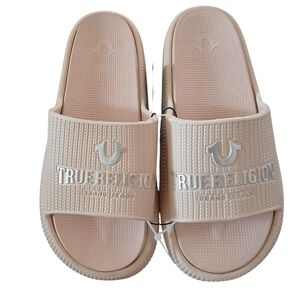 True Religion Beige Slide Sandals